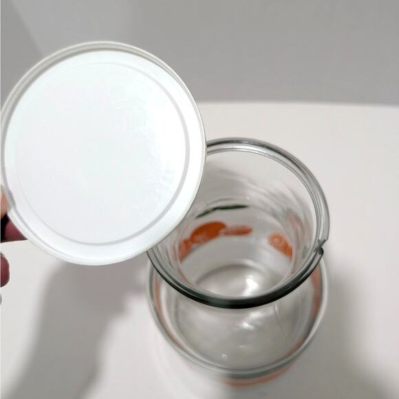 Vtg Anchor Hocking Glass Orange Blossom Juice Carafe w Lid Jar Jug Pitcher - Picture 6 of 14